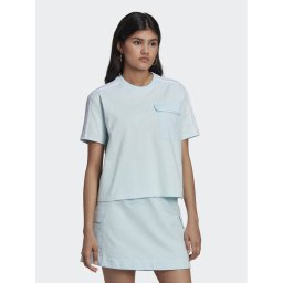 adidas Тишърт Adicolor Classics Poplin Back Loose Tee HL9302 Светлосиньо Loose Fit
