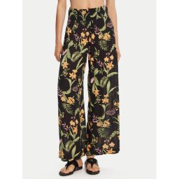 Roxy Текстилни панталони Along The Beach ERJX603439 Черен Regular Fit