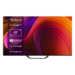 Телевизор TESLA 43E655BUS, 43"(109см), 4K Ultra HD, Google TV, Черен