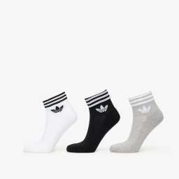 Чорапи adidas 3-Stripes Ankle Socks 3-Pack White/ Medium Grey Heather/ Black M