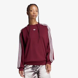 Суитшърт adidas Lace 3 Stripes Crew Shadow Red S