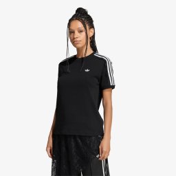 Тениска adidas Lace 3 Stripes Tee Black XL