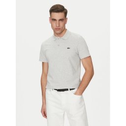Lacoste Тениска с яка и копчета DH5522 Сив Regular Fit