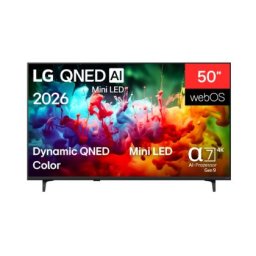 Телевизор LG 50QNED71B3B., 50" 4K QNED MiniLED Smart TV, 3840x2160, DVB-T2/C/S2, Alpha 7 AI Processor, HDR10 / HLG, webOS 26 ThinQ, VRR / ALLM / HGiG, 4K Super Upscaling, WiFi 5, Bluetooth 5.3, AirPlay 2, LAN, CI, HDMI, AI Sound Pro, Google Cast, 2 pole S