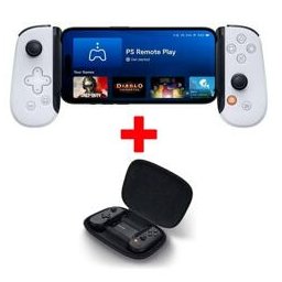 Геймпад Backbone One Lightning с подарък калъф Carrying Case (черен), PlayStation Edition, за Apple(iOS) телефони, Lightning, бял