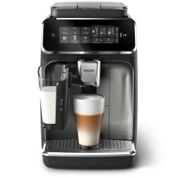 Кафеавтомат Philips EP3341/50, LatteGO, 6 вида напитки, Интуитивен сензорен екран, Приложение HomeID, Керамична мелaчка, Черен