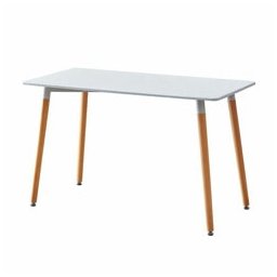 Холна маса RFG Vassy Wood, 1400 x 700 x 740 mm, МДФ плот, метална основа, бяла