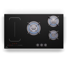 Klarstein MultiChef 5 Wok, индукционен и газов готварски плот, 5 зони за готвене, 3 газови горелки, 2 индукционни котлона, FlexZone (CP11-M.C5-Wo-In+Ga-B)