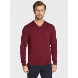 Tommy Hilfiger Пуловер Pima MW0MW28047 Бордо Regular Fit