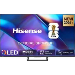 Телевизор Hisense 65" A7S, 4K Ultra HD 3840x2160, QLED, HDR 10+, HLG, Dolby Vision, Dolby Atmos, Smart TV, Light Sensor, WiFi Direct, BT, Anyview Cast, 3xHDMI, 2xUSB, LAN, CI+, DVB-T2/C/S2, Black