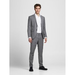 Jack & Jones Костюм Franco 12181339 Сив Super Slim Fit