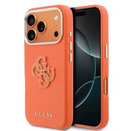 Кейс Guess PU Grained 4G Resin Metal Logo Case за iPhone 17 Pro - Orange
