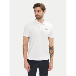 EA7 Emporio Armani Тениска с яка и копчета 7M000184 AF13511 U0002 Бял Slim Fit