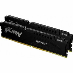 Памет 16GB (2x8GB) DDR5 6000MT/s, Kingston FURY Beast Black, KF560C36BBEK2-16, 1.35V