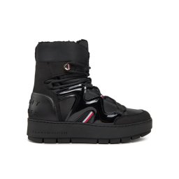 Tommy Hilfiger Апрески Patent Snowboot FW0FW07852 Черен