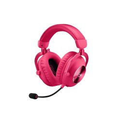 Logitech PRO X 2 LIGHTSPEED – Безжични гейминг слушалки, 50h, Graphene, 7.1 Surround, Blue VO!CE - Магента