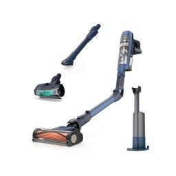 Вертикална прахосмукачка без кабел 3in1 Shark IA3241EUT, DetectClean & Empty Pet Flexology, 350W, 18V, Автономност 60 мин, Станция за изпразване 3in1 Anti-Odour, 0.5 л, Dirt/Floor/Edge Detect, DirectionDetect, CleanSense IQ, HEPA филтър, Син, Shark
