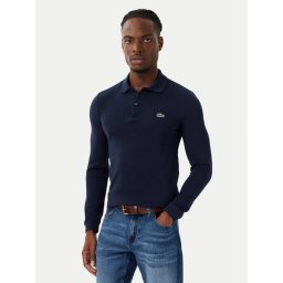 Lacoste Тениска с яка и копчета PH4013 Тъмносин Regular Fit