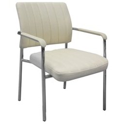 Посетителски стол RFG Glos M, до 120кг. макс тегло, еко кожа, бежов