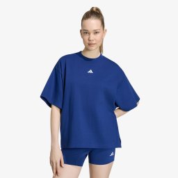 Тениска adidas 3 Stripes Studio Boyfriend Tee Dark Blue L