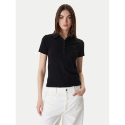 Guess Тениска с яка и копчета W5GP73 KCYR1 Черен Regular Fit