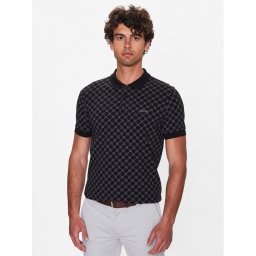 JOOP! Тениска с яка и копчета 30036150 Черен Modern Fit