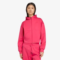 Суитшърт adidas Z.N.E. Cropped Full Zip Power Pink S