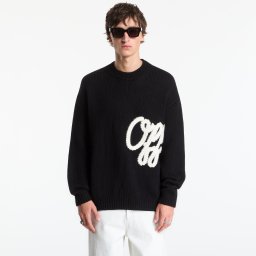Пуловер Off-White Script Shared Logo Emb Knit Crewneck UNISEX Black S