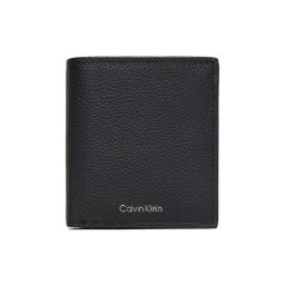Calvin Klein Портфейл Foil Emboss Slim Trifold W Card LV04D1063G Черен