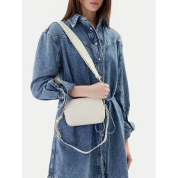 Calvin Klein Дамска чанта Webbing Double Strap Camera Bag LV04F3165G Бял