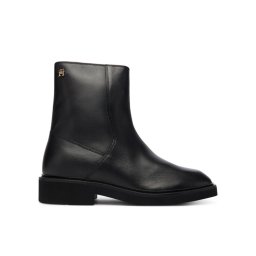 Tommy Hilfiger Боти Th Square Toe Leather Bootie FW0FW09046 Черен