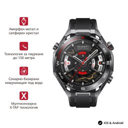 Huawei Watch Ultimate 2 - 1.5" LTPO AMOLED, ЕКГ/SpO2/Сън, 20ATM, 150м, LTE - Черен