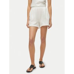 Vero Moda Шорти от плат Natali 10279687 Бял Baggy Fit