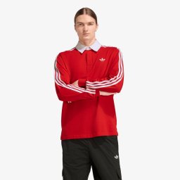 Тениска adidas 3-STRIPES Rugby Longsleeve Polo Better Scarlet XL