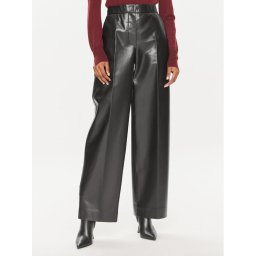 Calvin Klein Кожени панталони K20K207083 Черен Straight Leg