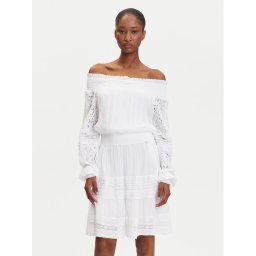 Guess Ежедневна рокля W5GK24 WE550 Бял Classic Fit