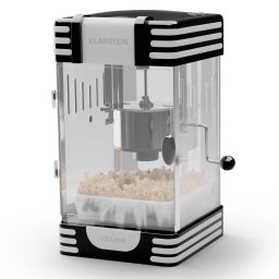 Klarstein Volcano машина за пуканки, 300 W, съд от неръждаема стомана, 60g / 4min Ретро дизайн (SHU2-VolcanoBlack)
