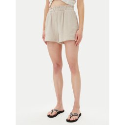 Vero Moda Шорти от плат Natali 10279687 Бежов Baggy Fit