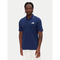 adidas Тениска с яка и копчета Essentials Small Logo JE9021 Тъмносин Regular Fit
