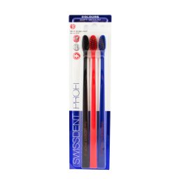 Swissdent Profi Colours Trio Soft-Medium Четка за зъби цвят черен, червен, син