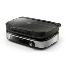 PHILIPS Контактен грил 2400W 5 температурни нива стъклен капак каменно покритие