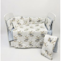 Бебешки спален комплект Моето Зайче Синьо Ластик Цип Comfort Line