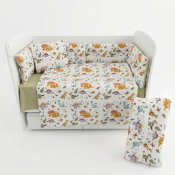Бебешки спален комплект Сладки Динозавърчета Ластик Цип Comfort Line