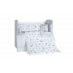 Бебешки спален комплект ЗОО БУКВИ СИВ Ластик Цип Comfort Line