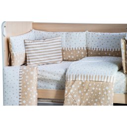 Бебешки спален комплект Дуо Звезди Капучино Ластик Цип Comfort Line