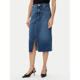 BOSS Дънкова пола midi 50512588 Син Slim Fit