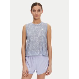 adidas Тениска от техническо трико Own the Run 3-Stripes JD7763 Син Regular Fit