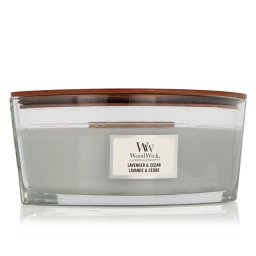 WoodWick Pressed Blooms & Patchouli Ароматна свещ 453,6 g тип Lavender & Cedar