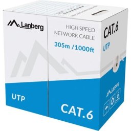 Кабел Lanberg LAN cable UTP CAT.6 305m solid CCA, grey