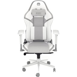 Endorfy Scrim Onyx White Gaming Chair, PU Leather + Breathable Fabric, Cold-pressed Foam, Memory Foam Cushions, Class 4 Gas Lift